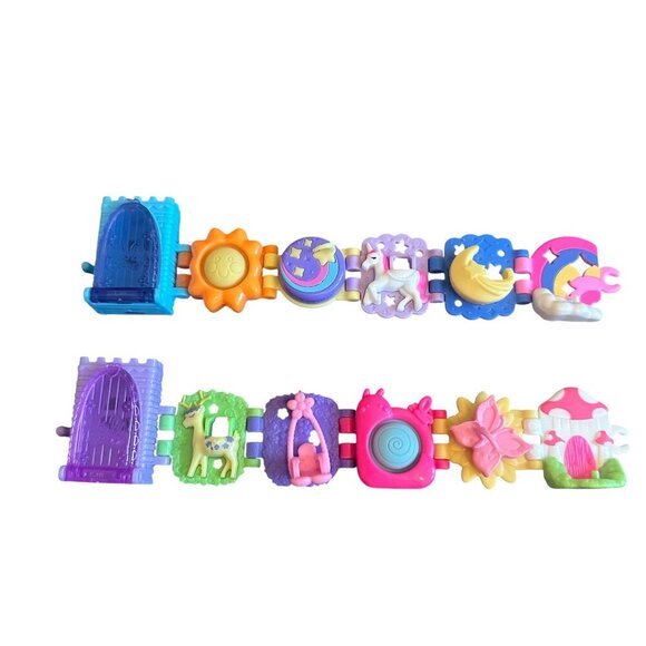 Polly Pocket Two Bracelet Treasures Playsets Collectible Unicorn Mushroom - Picture 1 of 7